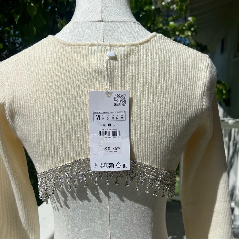 Rhinestone Soft Crop Top - Picture 9 of 10